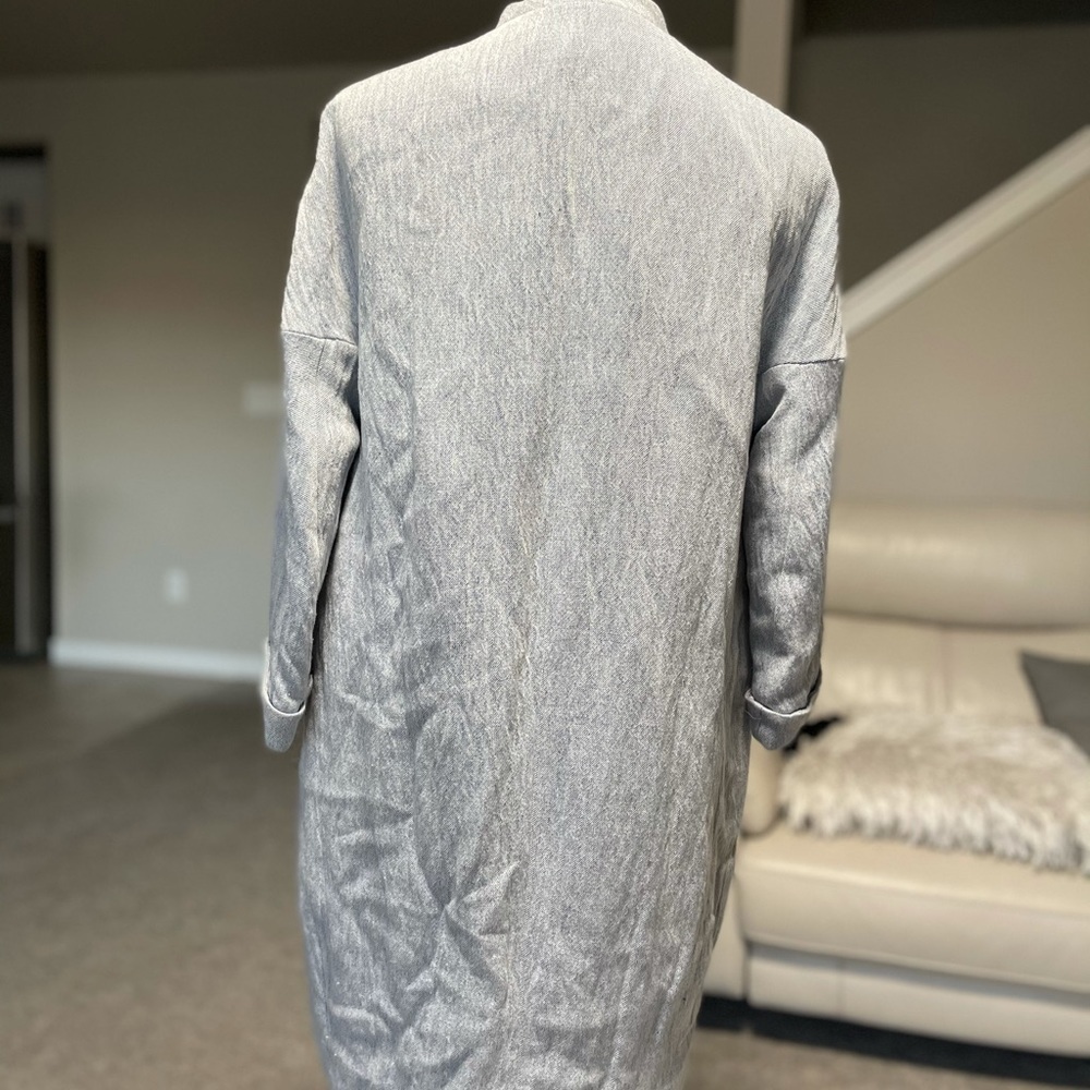 Zara Basic Outwear Linen/Denim Blazer - Picture 4 of 5